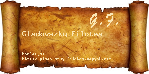 Gladovszky Filotea névjegykártya